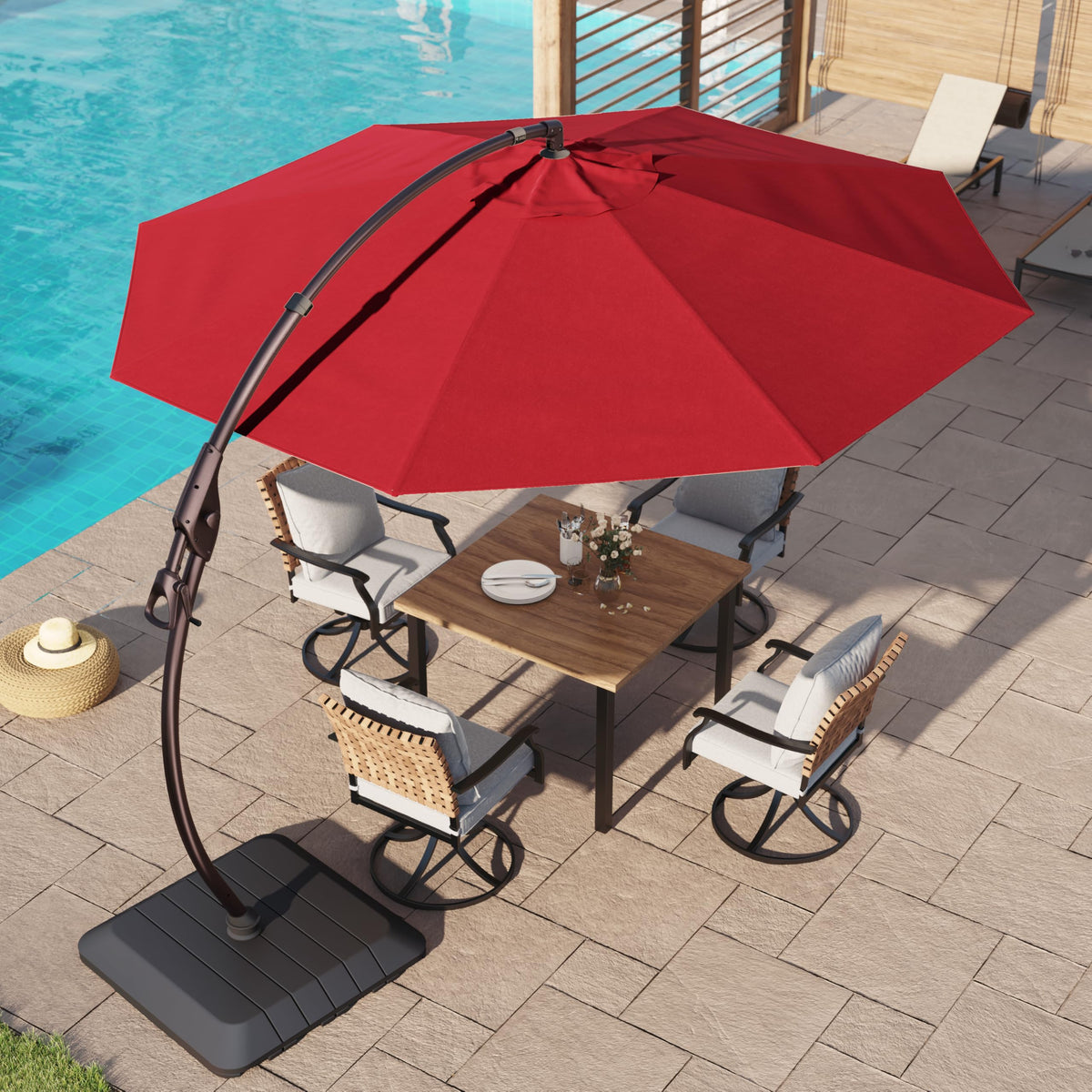 11 Ft Outdoor Cantilever Umbrella Without Base