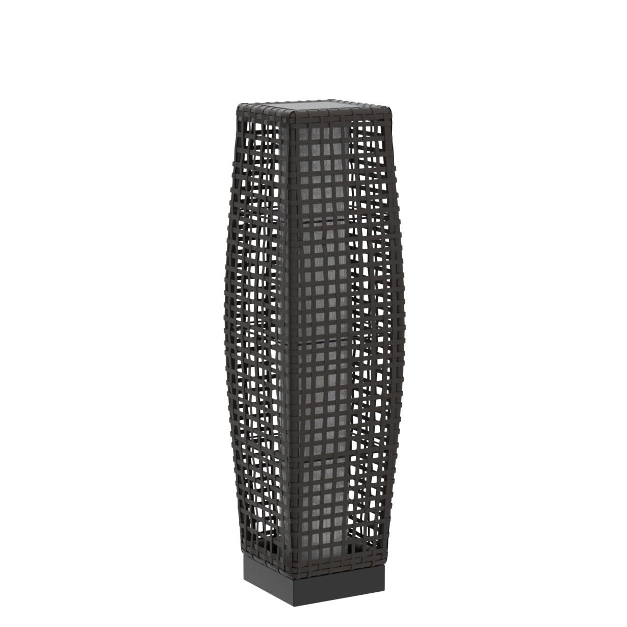 Water-Resistant Lantern Hollow Rattan Wicker Outdoor Solar Floor Lamp-FUJI