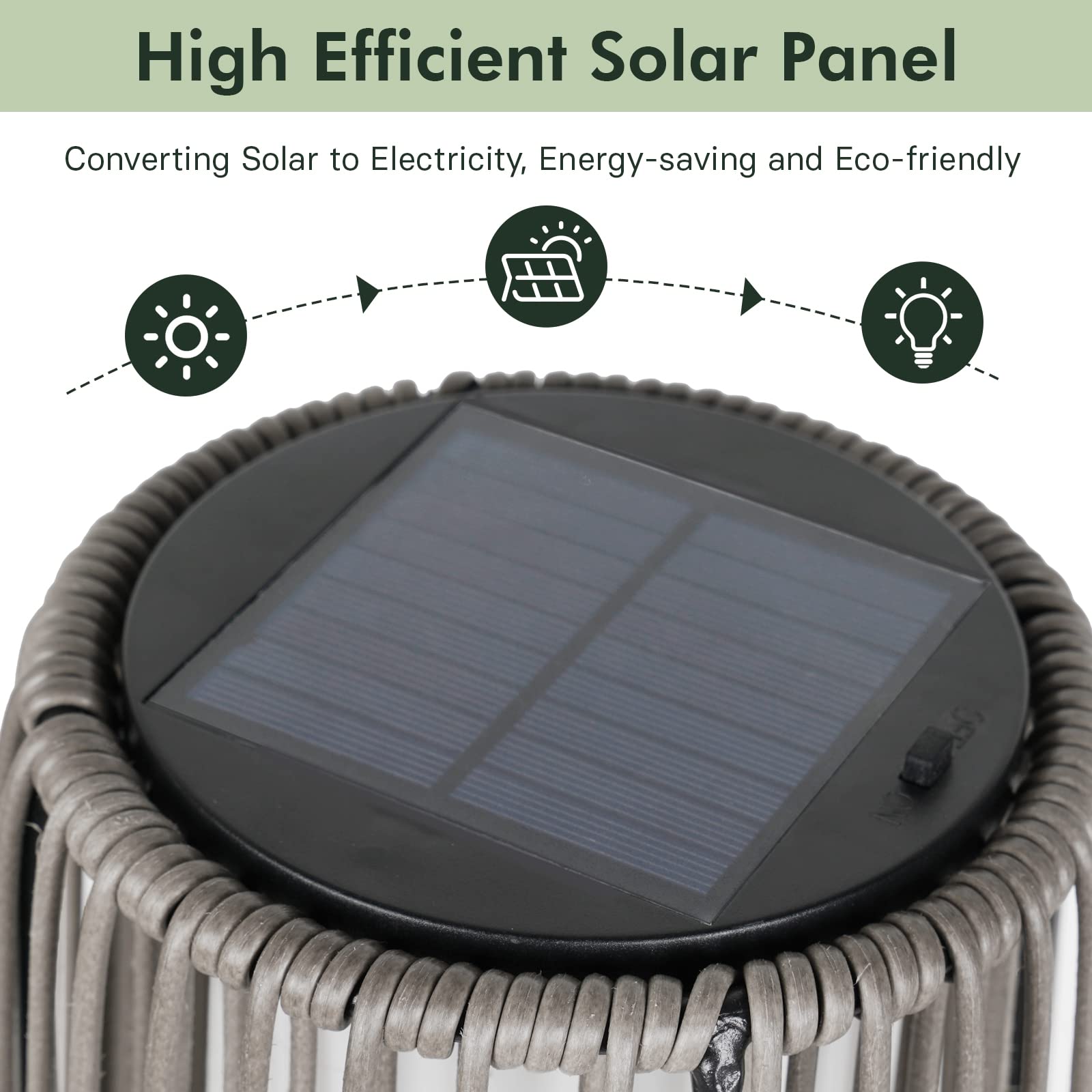 Waterproof Wicker Rattan Outdoor Solar Floor Lamp-Gordes
