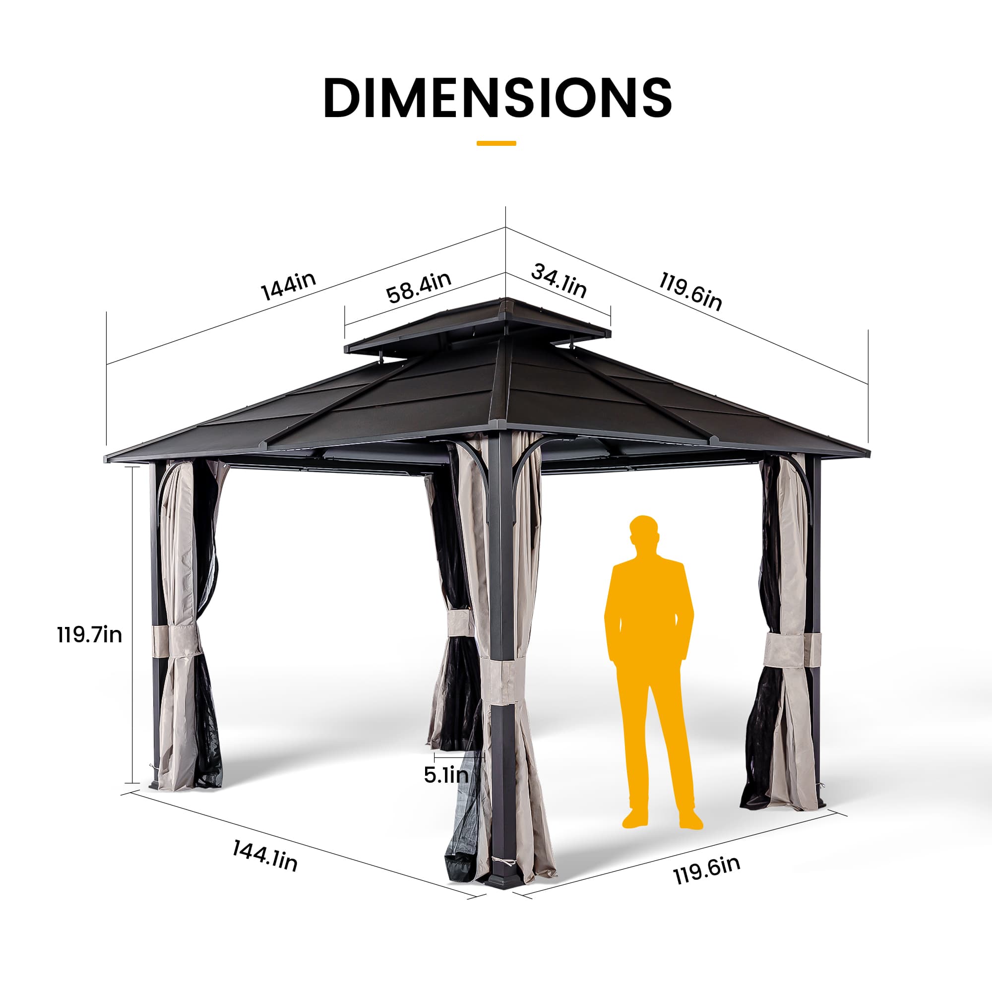 10 x 12 gazebo with outlet netting