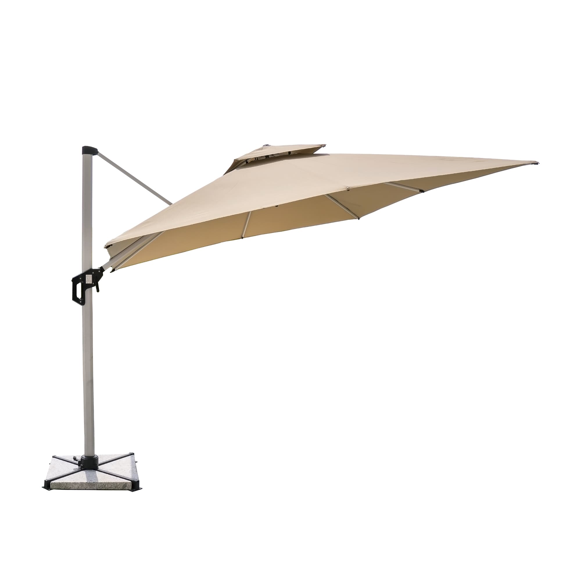 Olilawn 11' x 11' Honolulu Square Cantilever Umbrella with Double Top