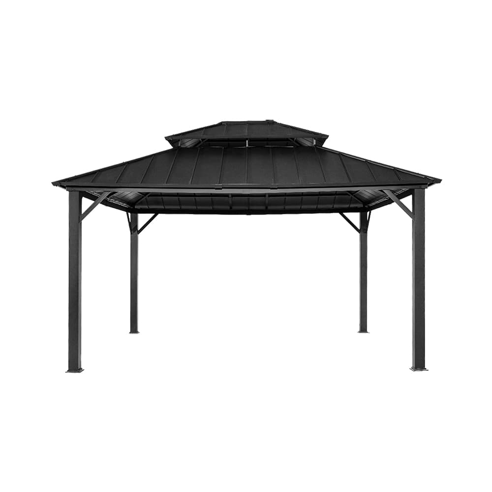 Olilawn 12' x 14' Andes Hardtop Gazebo with Double Roof
